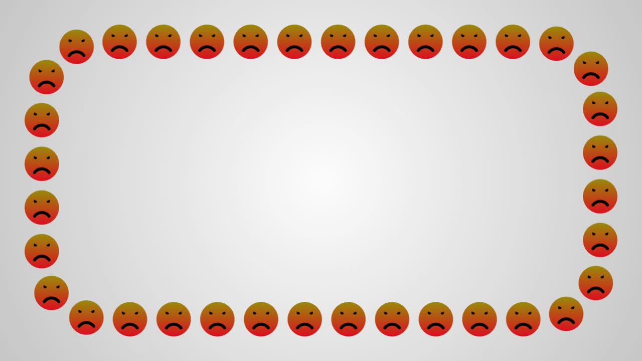 화난 슬픈 미소 아이콘 프레임