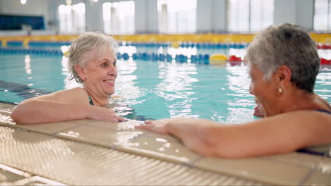 senior women enjoying time at the swimming pool