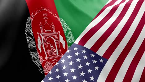afganistán y estados unidos ondeando banderas juntos