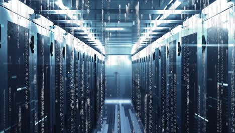 animazione dell'elaborazione dei dati e del flusso di informazioni digitali