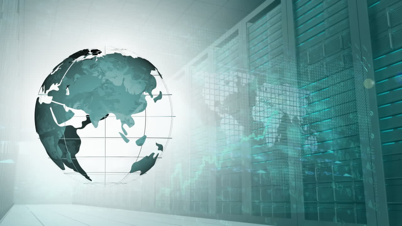 Digital animation of a rotating globe