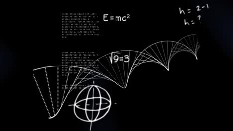 digital animation merges math symbols with dna for medical research tech.