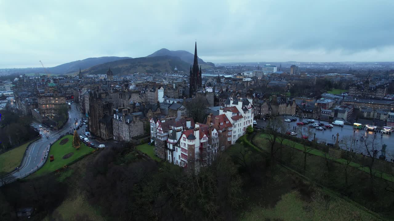edimburgo, escocia, vista aérea en 4k