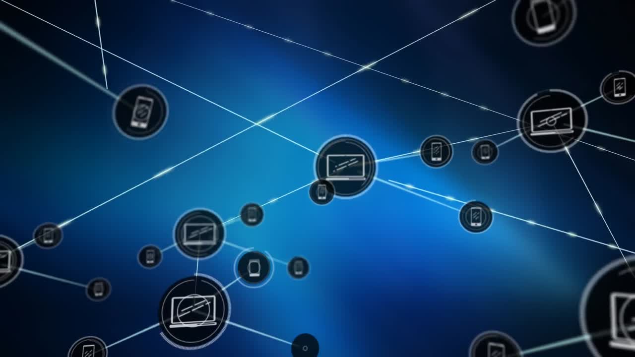 animación de la red de conexiones con iconos