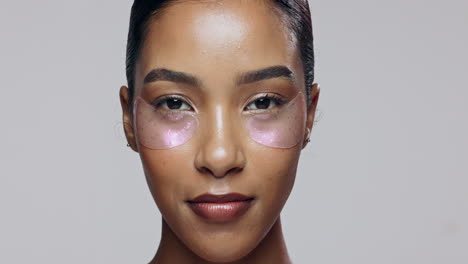 woman with eye patches for skincare