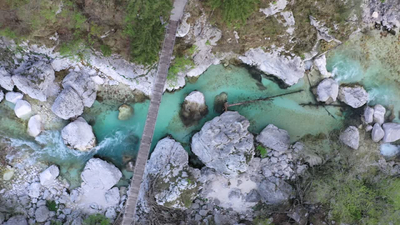 Aerial Drone Shot Of Kozbanjscek River Flowing Through Remote Slovenia