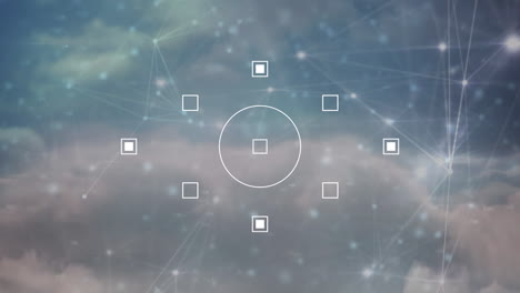 animación de iconos con una red de conexiones