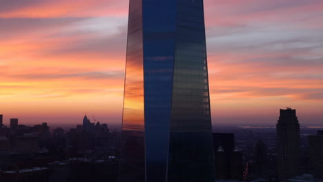 skyscraper at sunset