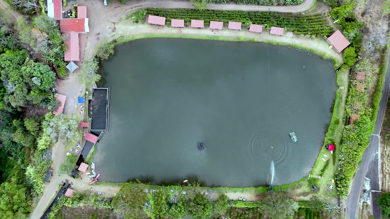 Aerial images of a lake in Poas Volcano, Costa Rica, Poas, Alajuela