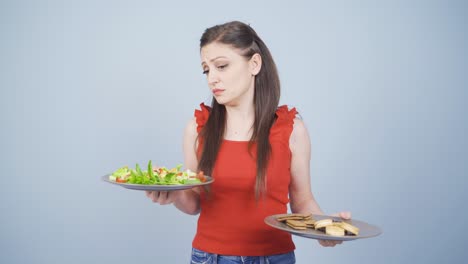 Una-Persona-Que-Está-Cansada-De-Hacer-Dieta.