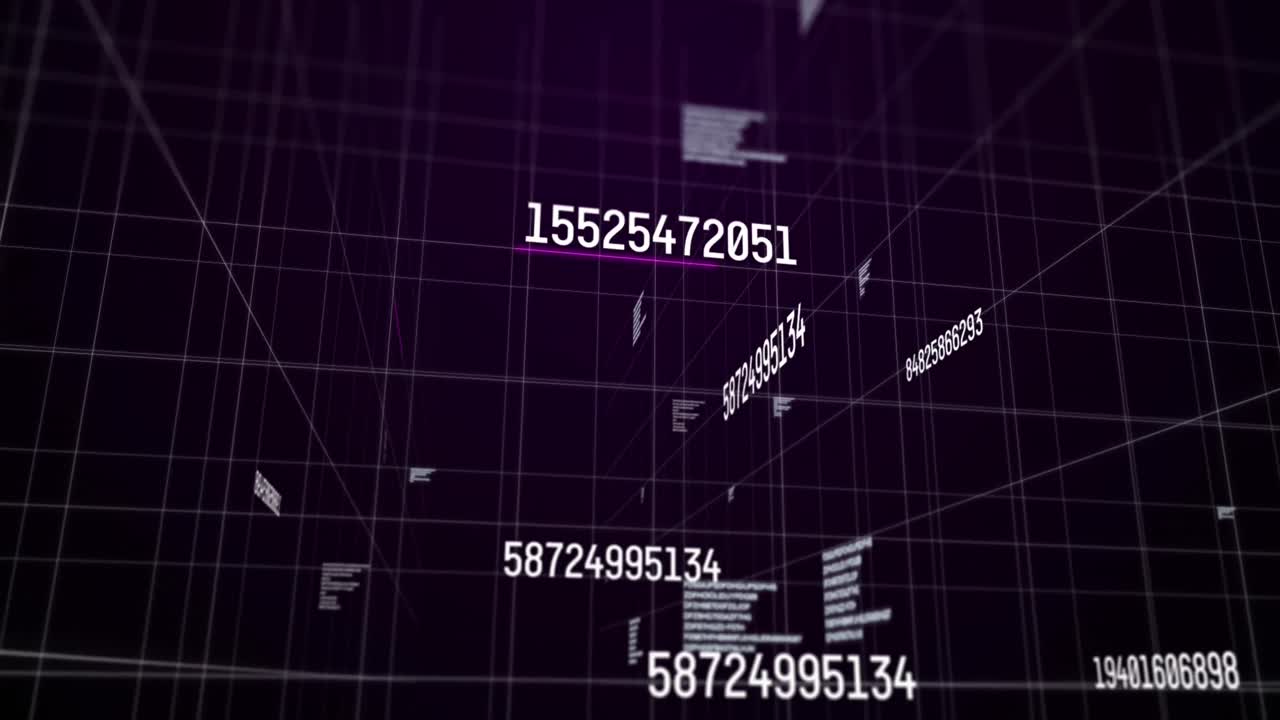 animación del procesamiento de datos sobre un fondo negro