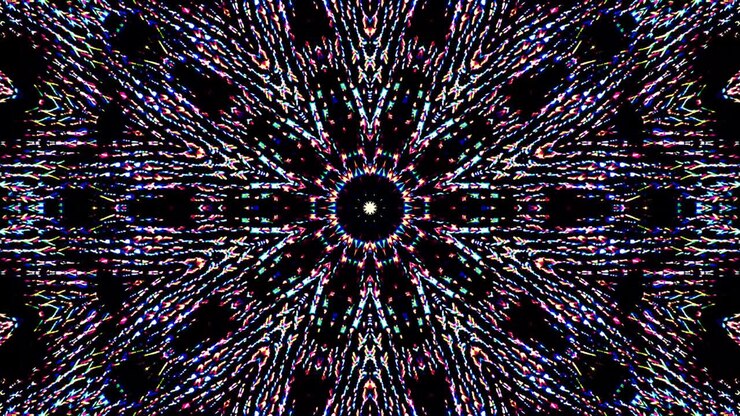Beautiful abstract kaleidoscope that shines, a radiant light that regulates the subtle movements