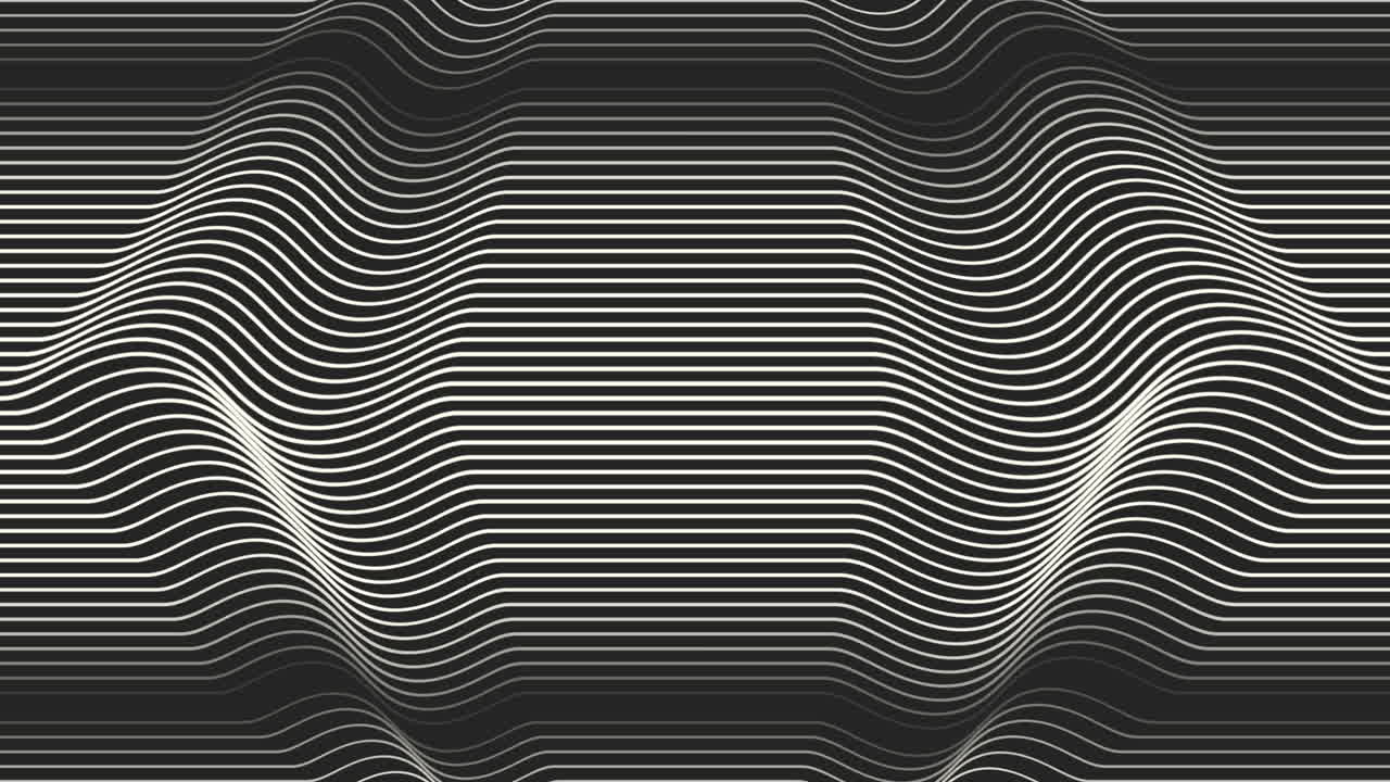 Zigzagging diagonal lines create a striking black and white striped pattern