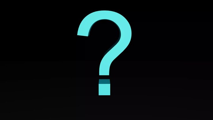 3D animation of a question mark, falling and breaking.