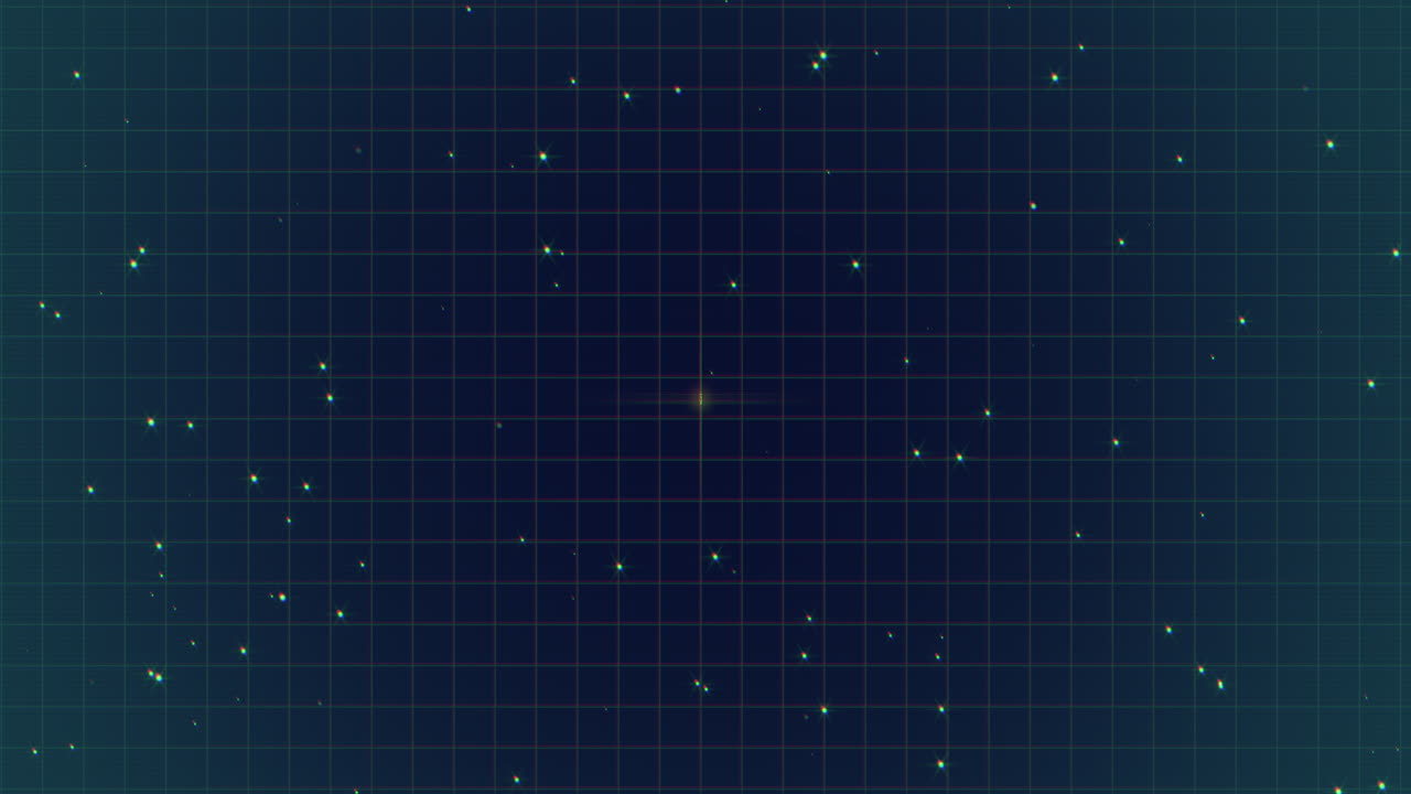 네온 별과 80년대 스타일의 은하계에서 반 ⁇ 이는 그리드