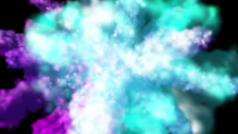 explosión de partículas de humo de colores