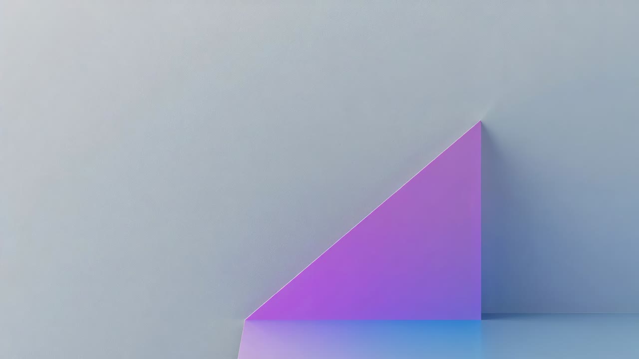 Sliding magenta-purple panel moving right along ledge in studio on start to align base, copy space
