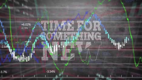 animación del procesamiento de datos financieros y bursátiles a lo largo del tiempo para algo nuevo banner de texto.