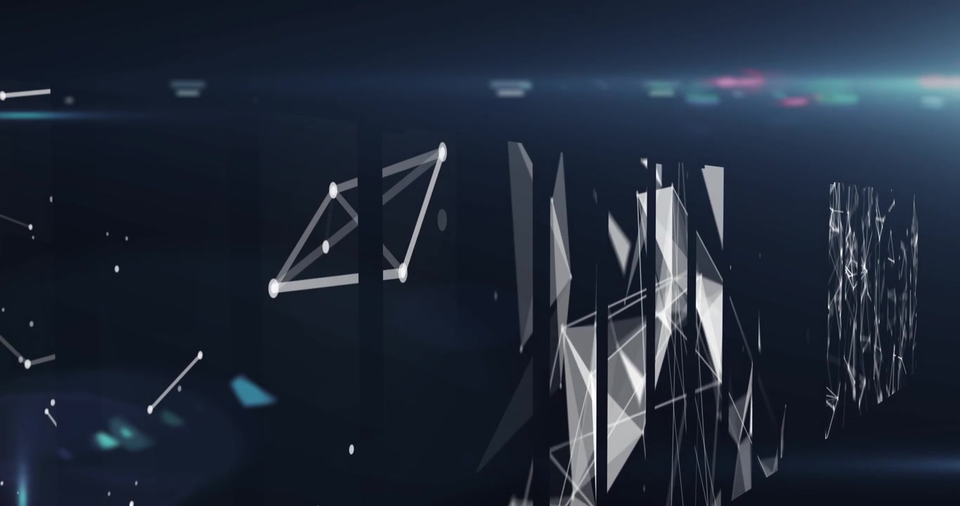 Abstract Digital Network Connection with Geometric Particles