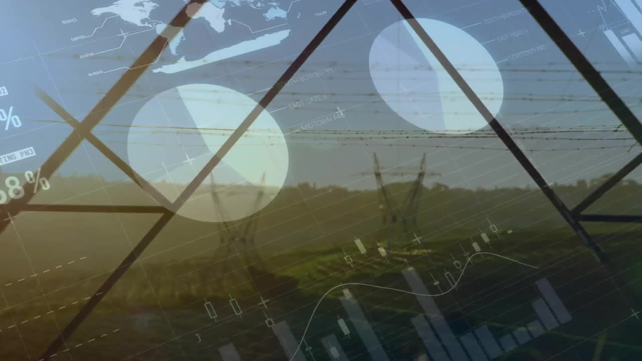 전기 기둥을 통해 금융 데이터 처리의 애니메이션