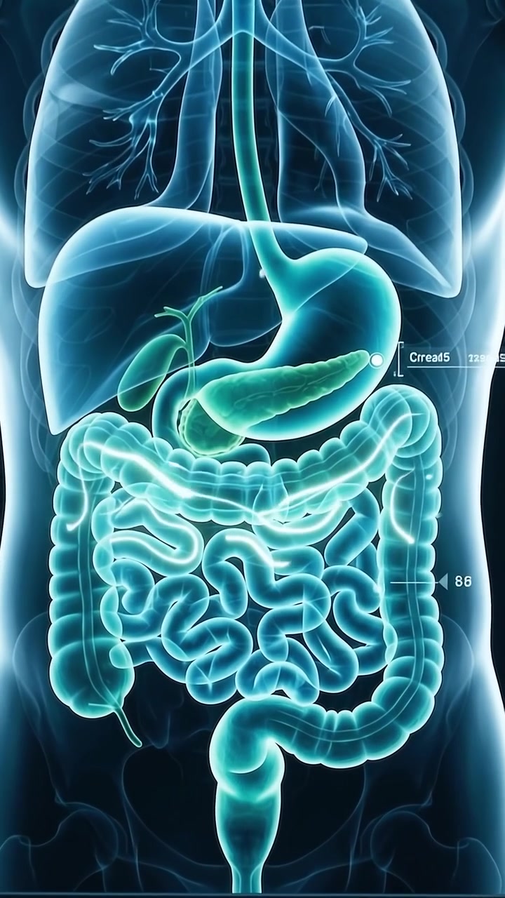 Digital Medical Scan of Human Digestive System