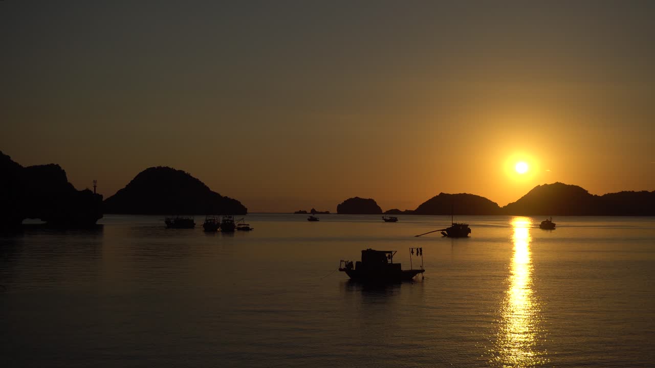 Sunset on asian island, vietnam