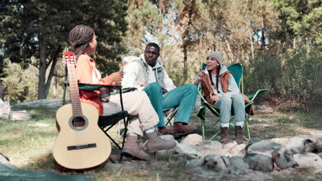 friends camping outdoors