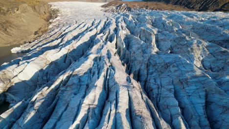 Drone-shot-of-glacier-in-Iceland-during-winter-in-the-morning