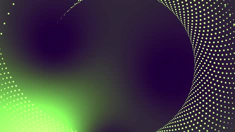punto circular animación tecnológica de movimiento gráfico redondo remolino patrón abstracto fondo geométrico bucle diseño en espiral diseño futurista efecto visual rotación para título de introducción 4k púrpura verde limón