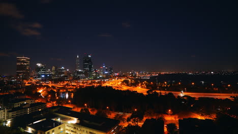 fraser avenue lookout traffic cars perth wa night city downtown river timelapse by taylor brant film