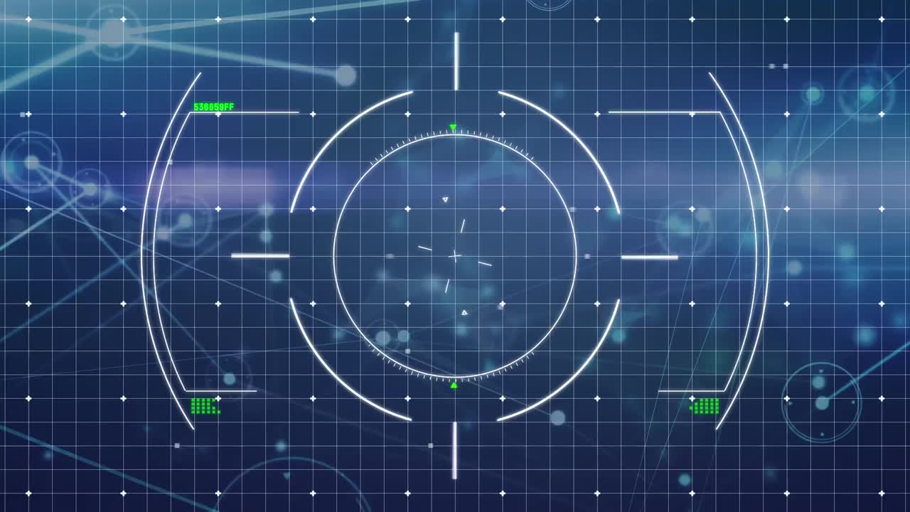 파란색 배경 위의 데이터 처리 애니메이션