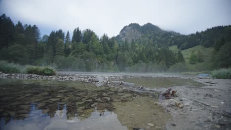 Timelapse,-river-water-flowing