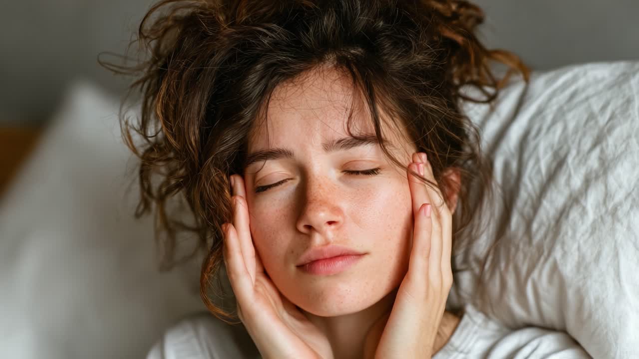 A young woman expressing signs of fatigue and stress as she cradles her head in her hands, highlighting the emotional and physical toll of daily life and responsibilities