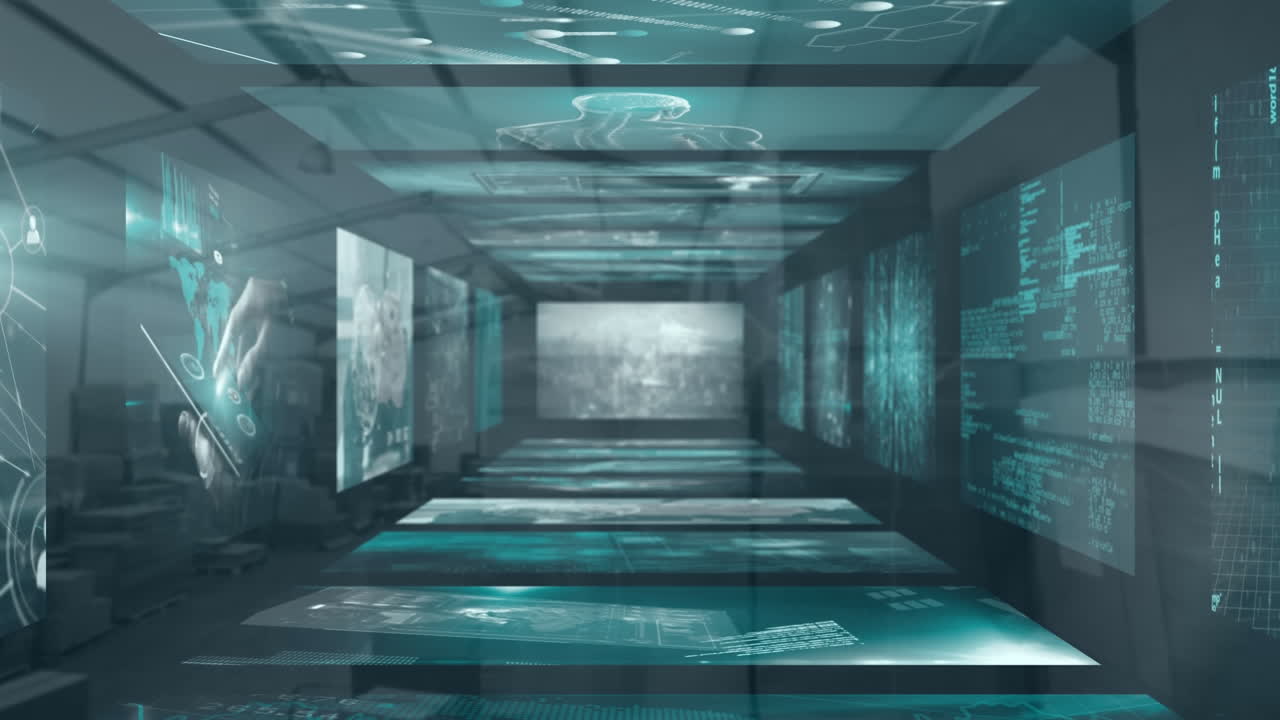 창고 위의 화면에서 다양한 데이터의 애니메이션