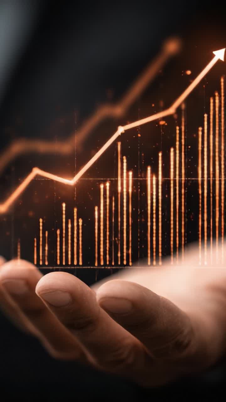 A Hand Holding a Chart with Rising Graph Lines, Symbolizing Growth, Progress, and Financial Success in a Business Environment