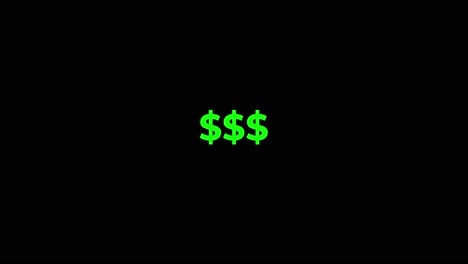 green dollar symbols animate on black overlay