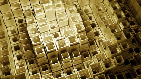 abstraktes geometrisches muster von miteinander verschlossenen goldkisten