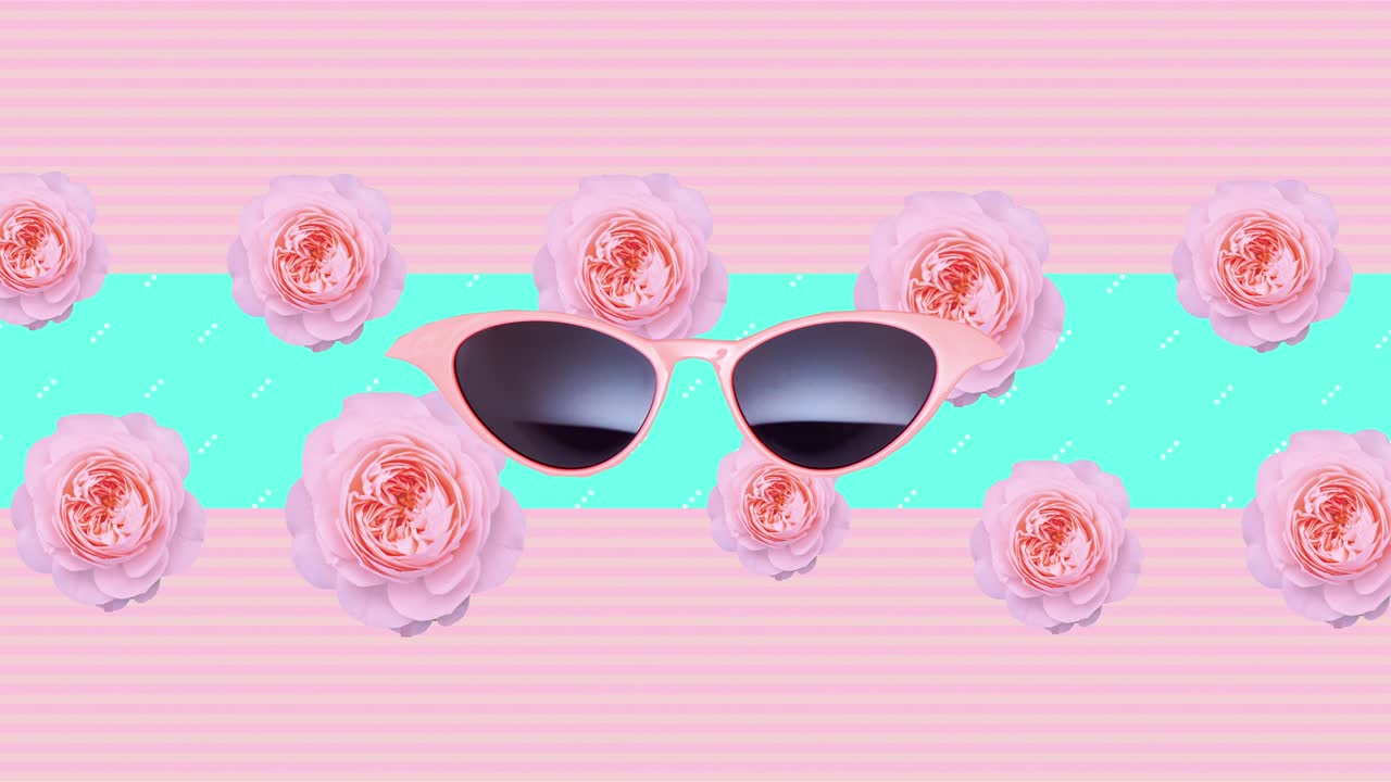 Animation design. Stylish sunglasses. Spring summer mood