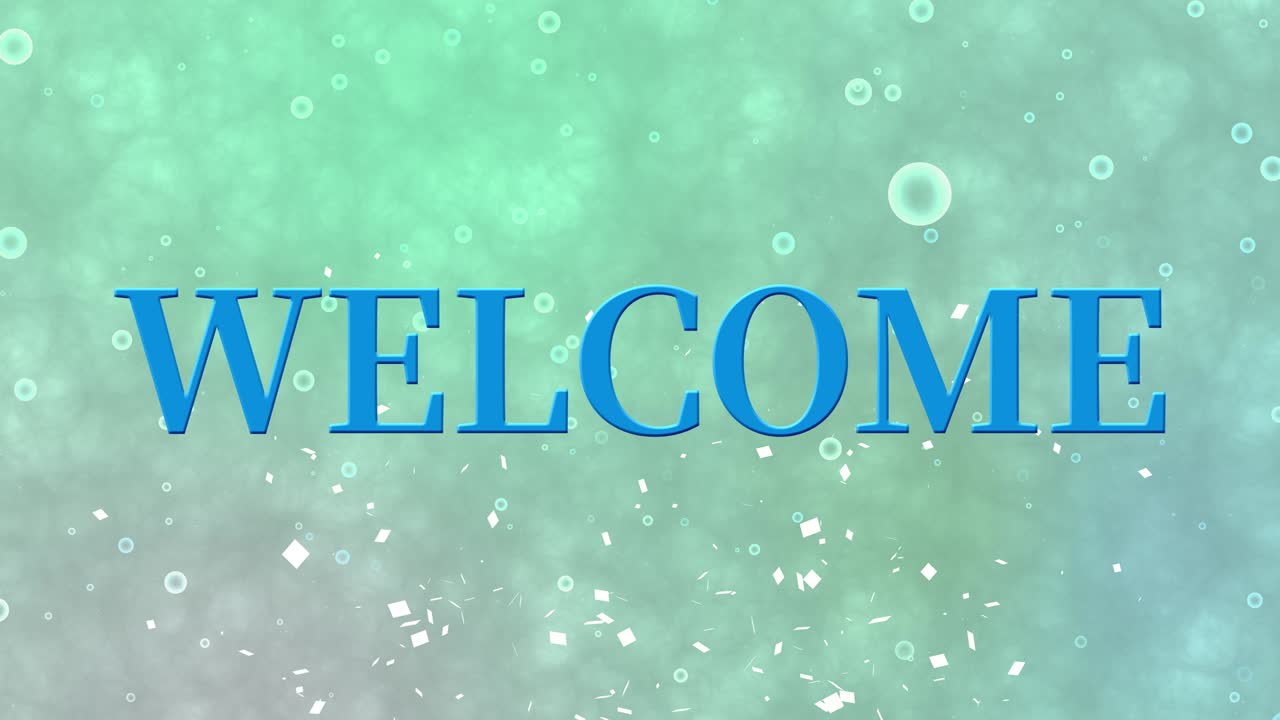 WELCOME message text animation motion graphics
