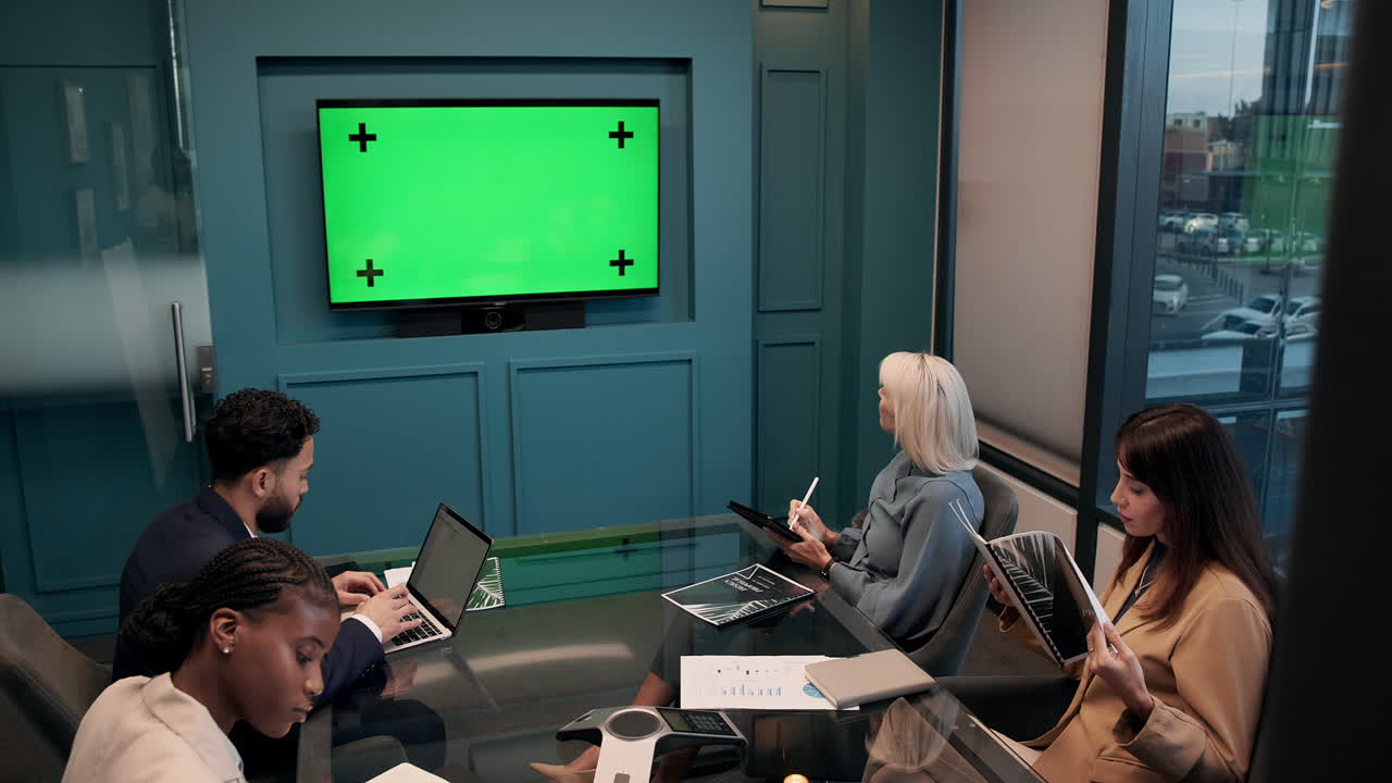 Business Meeting in a Modern Conference Room