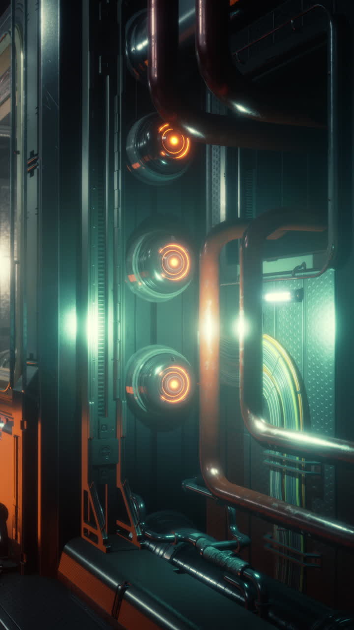 interni industriali futuristici di fantascienza