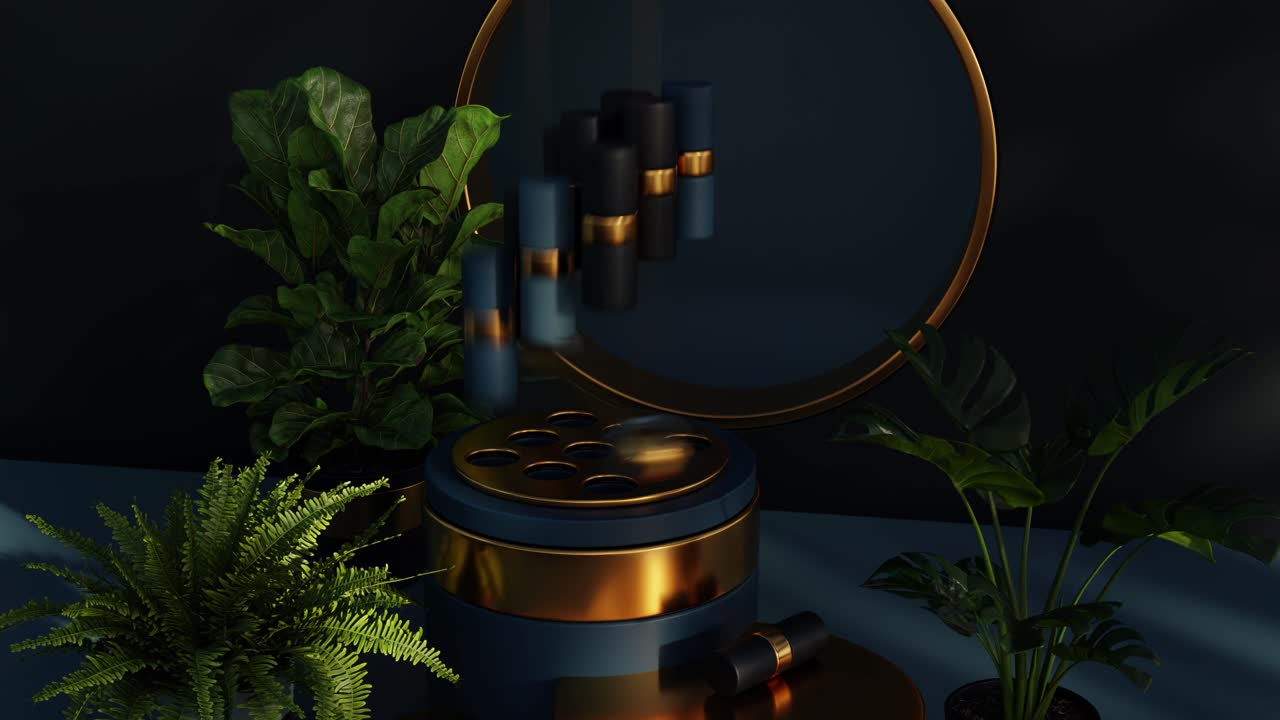 Stylish Indoor Plant Arrangement with Golden Accents