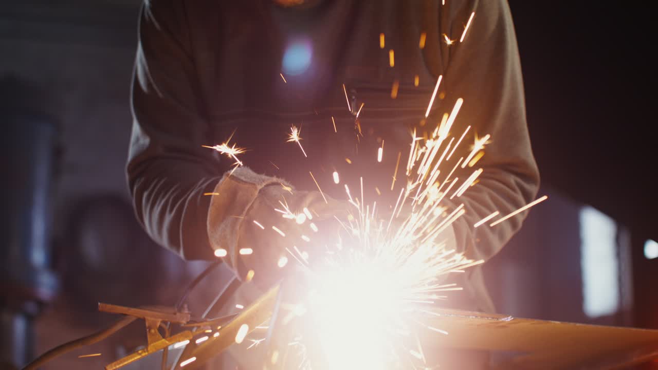 Close-up of a Welder at Work