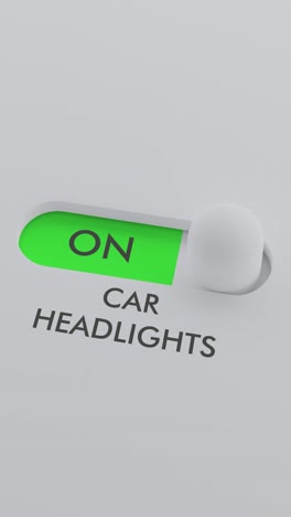 encendiendo los faros del coche con el interruptor vertical de vídeo