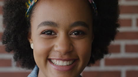 portrait happy african american woman smiling