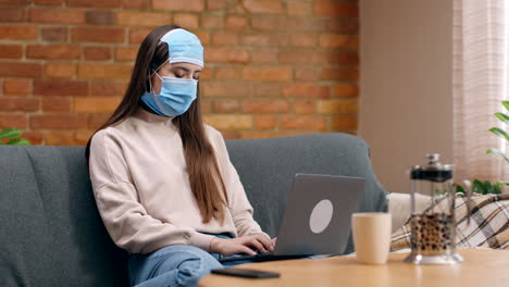 woman working from home during pandemic