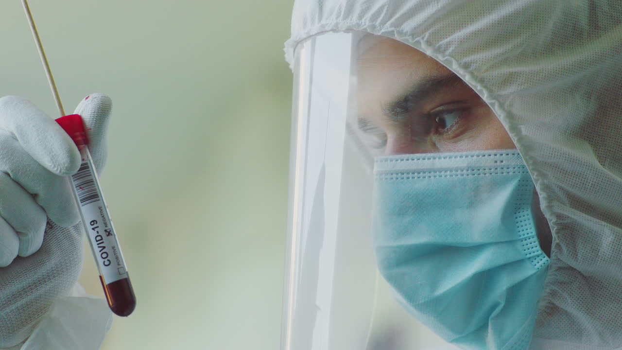 COVID-19 Test Being Conducted by Healthcare Worker