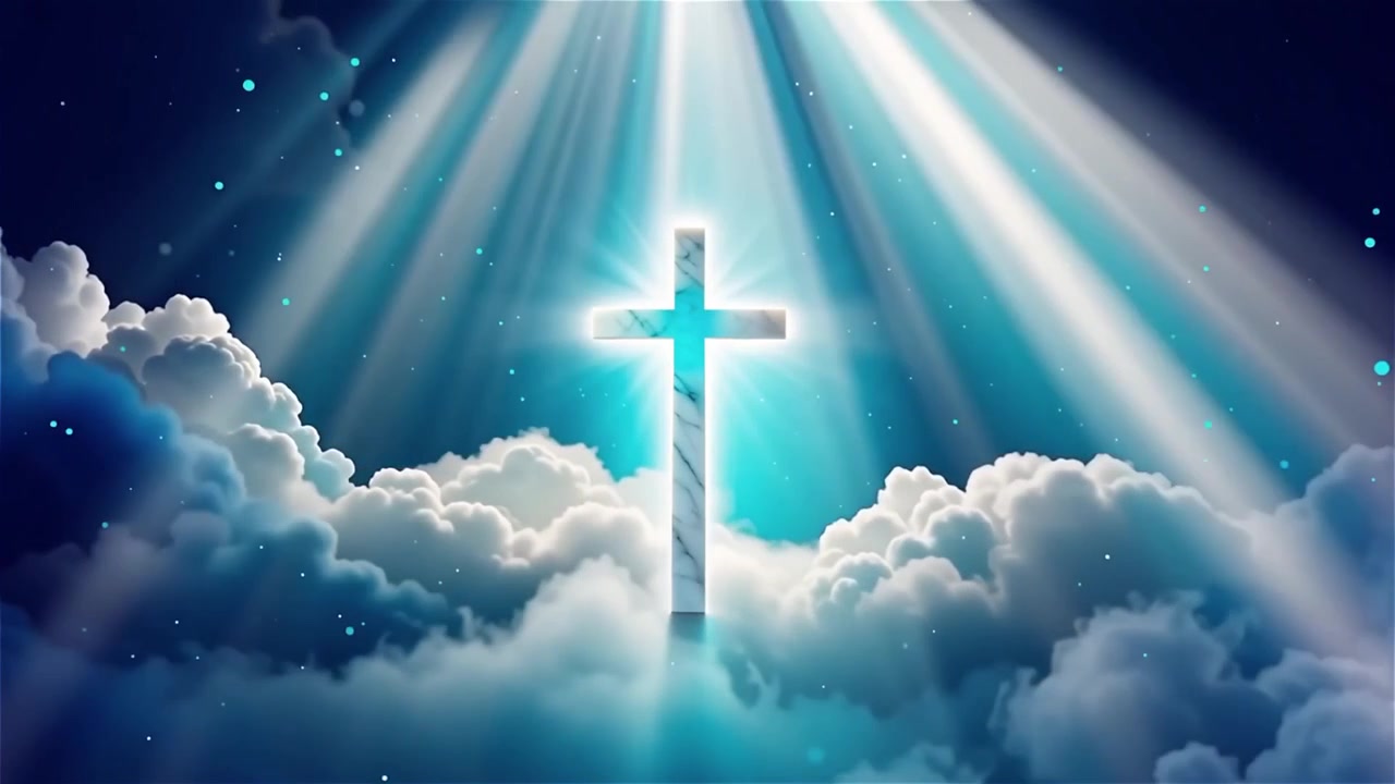 Christian Cross Heavenly Light Worship Background