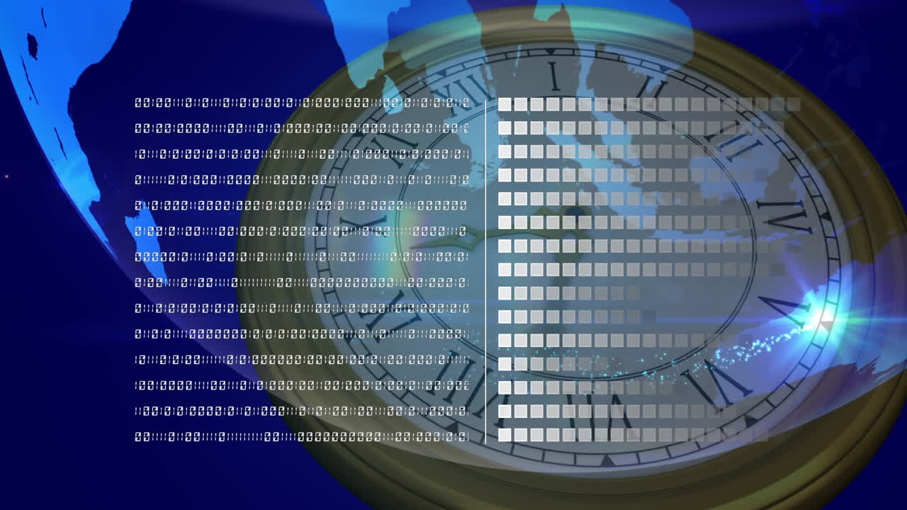 시계, 라이트 스 ⁇  및 글로브에 대한 데이터 처리 애니메이션