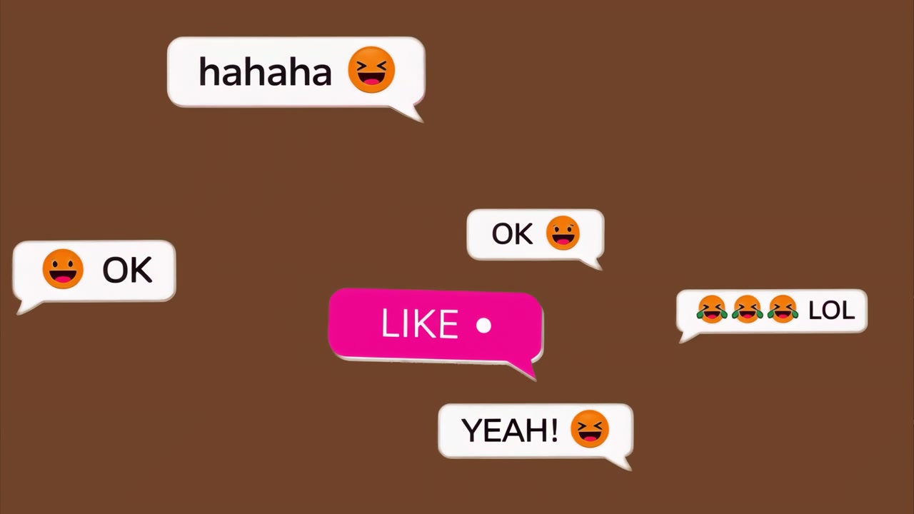 Farverig chat emoji udtryksanimation isoleret aktiv, transparent 4K-video, alfakanal